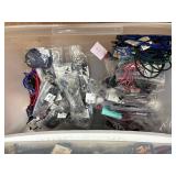 Lanyards and eyewear retainers in 9 plastic storage stacking drawers