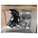 Lanyards and eyewear retainers in 9 plastic storage stacking drawers