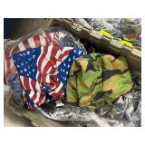 Assorted hats, gloves, masks, Numb Skill Ice Towels, Motley Tubes. Note: All merchandise is new