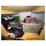 Hats, snow scrapers, gloves, chargers, electronic carrying cases