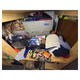 Hats, snow scrapers, gloves, chargers, electronic carrying cases