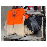 Assorted gloves, hats, jackets, hunting vests, masks Note: All merchandise is new