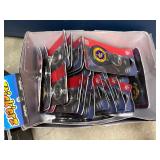 Tub (included) of hats, vinyl decals, lip balm holders