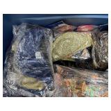 Tub (included) of hats, vinyl decals, lip balm holders