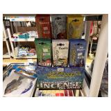 Shirts, sweatshirts, shot glasses, blankets, wallets, winter hats, incense, decals, flash lights, bracelets