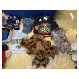 Hats, gloves, shirts, sweatshirts, crew necks, novelty hats