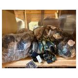 3 shelves of camp hunting gear