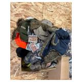 Hunting orange and Camo hats, jackets and gloves