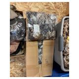 Hunting orange and Camo hats, jackets and gloves