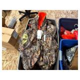 Hunting orange and Camo hats, jackets and gloves