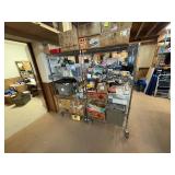 2 NSF Metal rolling shelves, H 69” x 2’ x 3’.