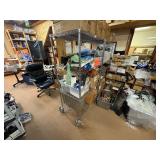 2 NSF Metal rolling shelves, H 69” x 2’ x 3’.