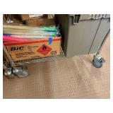 2 NSF Metal rolling shelves, H 69” x 2’ x 3’.