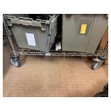 2 NSF Metal rolling shelves, H 69” x 2’ x 3’ and H60” x 2’ x 3