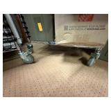 2 NSF Metal rolling shelves, H 69” x 2’ x 3’