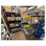 2 NSF Metal rolling shelves, H 69” x 2’ x 3’