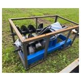 CFG Skid Steer Auger Attachment - 6/12/14 Inch (SSECAG-Y With 3 Bits) - blue frame