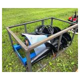 CFG Skid Steer Auger Attachment - 6/12/14 Inch (SSECAG-Y With 3 Bits) - blue frame