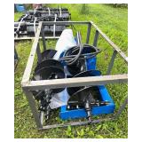 CFG Skid Steer Auger Attachment - 6/12/14 Inch (SSECAG-Y With 3 Bits) - blue frame
