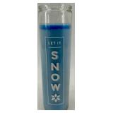 Winter Holiday Decor Lot: Snowflake Placemats, Let It Snow Candle, Blue Boxes and Santa