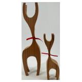 Wooden and Plush Reindeer Display Set