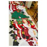 Christmas Felt Decor Lot Santa, Snowman, Elves & Tree Cutouts