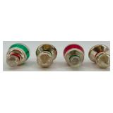 Vintage Shiny Brite UFO Glass Christmas Ornaments Set of 4