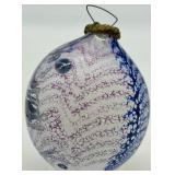 Holiday Decor Lot: Frosted Candle Holder w/S, Crackle Ornament & Garland
