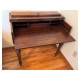 UL - Vintage Wooden Writing Desk with Flip-Top and Storage Compartments