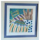 K - Framed Penny Feder Monoprint Monotype Edition 1/1 with Certificate