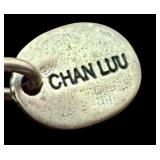 Chan Luu 16 Inch Sterling Silver Disc Necklace with Crystals