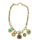 Patricia Locke Charm Necklace with Multicolor Gemstones