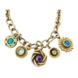 Patricia Locke Charm Necklace with Multicolor Gemstones