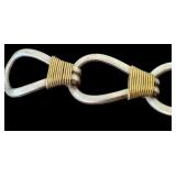 Mexican Sterling Silver and Brass Link Bracelet