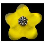 UL - Alexis Bittar Handcarved Brooch Set: Yellow Floral and Rhinestone