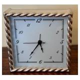 ULC - Pottery Barn Square Table Clock with Braided Metal Frame