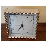 ULC - Pottery Barn Square Table Clock with Braided Metal Frame