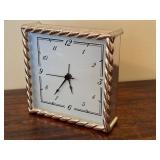 ULC - Pottery Barn Square Table Clock with Braided Metal Frame