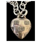 Sterling Silver Heart Pendant Necklace 21 Inch