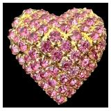 UL - Set of 4 Rhinestone Heart Brooches Pins