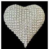 UL - Set of 4 Rhinestone Heart Brooches Pins