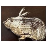 UL - Bauer Crystal Rhinestone Easter Basket and Bunny Brooch Pin Set