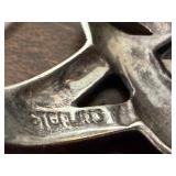 Sterling Silver Marcasite Ring with Red Center Stone