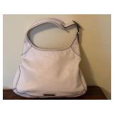 UL - Cole Haan White Leather Shoulder Bag with Embroidered Detail