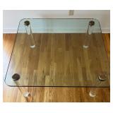 FR - Modern Glass Coffee Table with Acrylic Legs