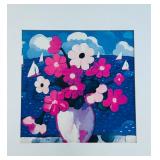 SR - Framed Floral Artwork with Sailboats