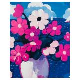 SR - Framed Floral Artwork with Sailboats