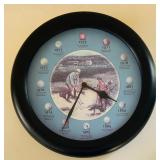 SR - 12-Inch Golf History Wall Clock with Illustrated Timeline