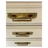 SR - Vintage Davis Cabinet Company Solid Wood 3-Drawer Dresser with Brass Handles