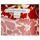 LR - Diane von Furstenberg Red Floral Wrap Dress Size 2